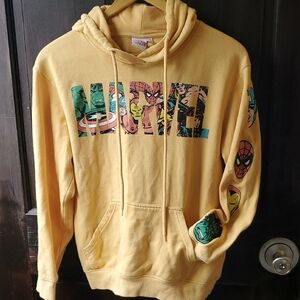 Marvel Yellow Graphic Pullover Hoodie - Men
